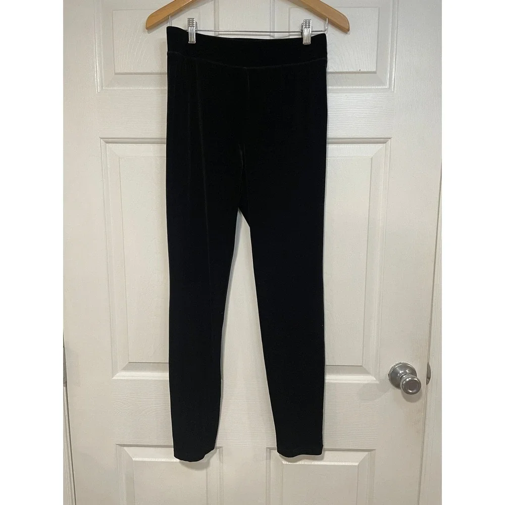Soma Velvet Leggings Stretch Pull On‎ Comfort Black Pants S Lounge Yoga Casual - Picture 2 of 7